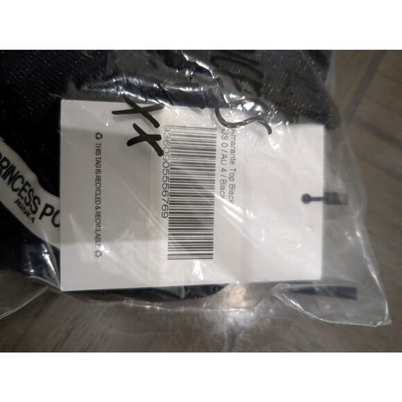 NWT Princess Polly AMARANTE TOP BLACK size 0 - Picture 7 of 7